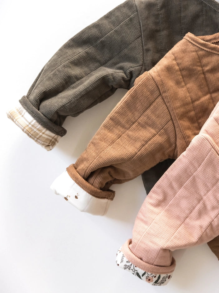 Colored Organics - Organic Baby Blake Corduroy Snap Up Front Jacket - Cypress