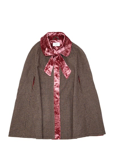 PAADE MODE - Checkered Lined Wool Cape Paddington