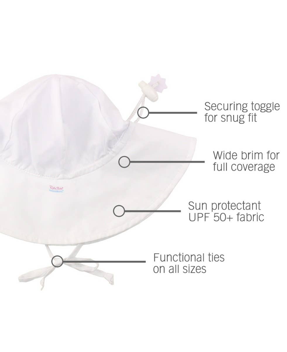 RuffleButts + RuggedButts - Kids White Sun Protective Hat