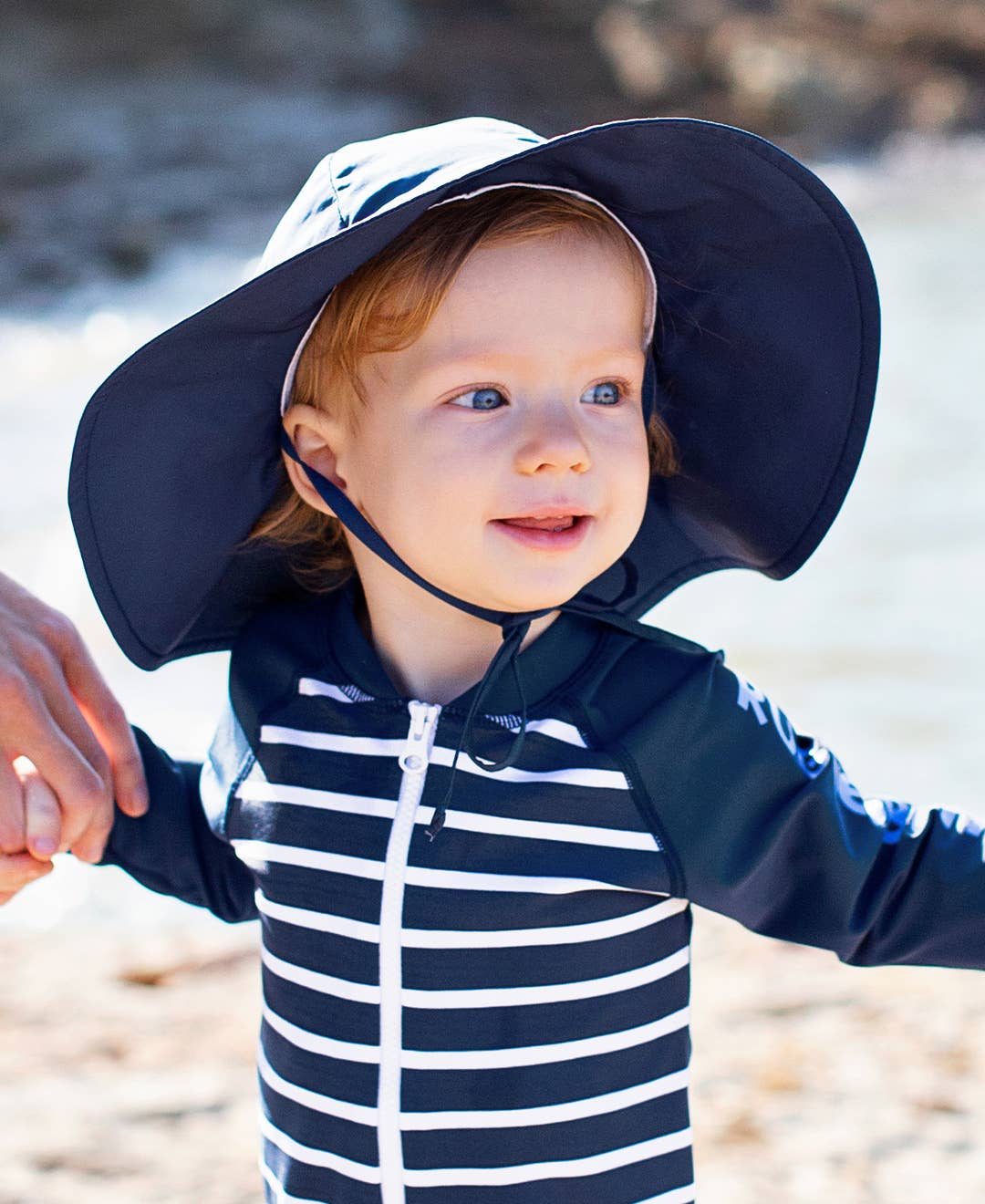 RuffleButts + RuggedButts - Kids Navy Sun Protective Hat
