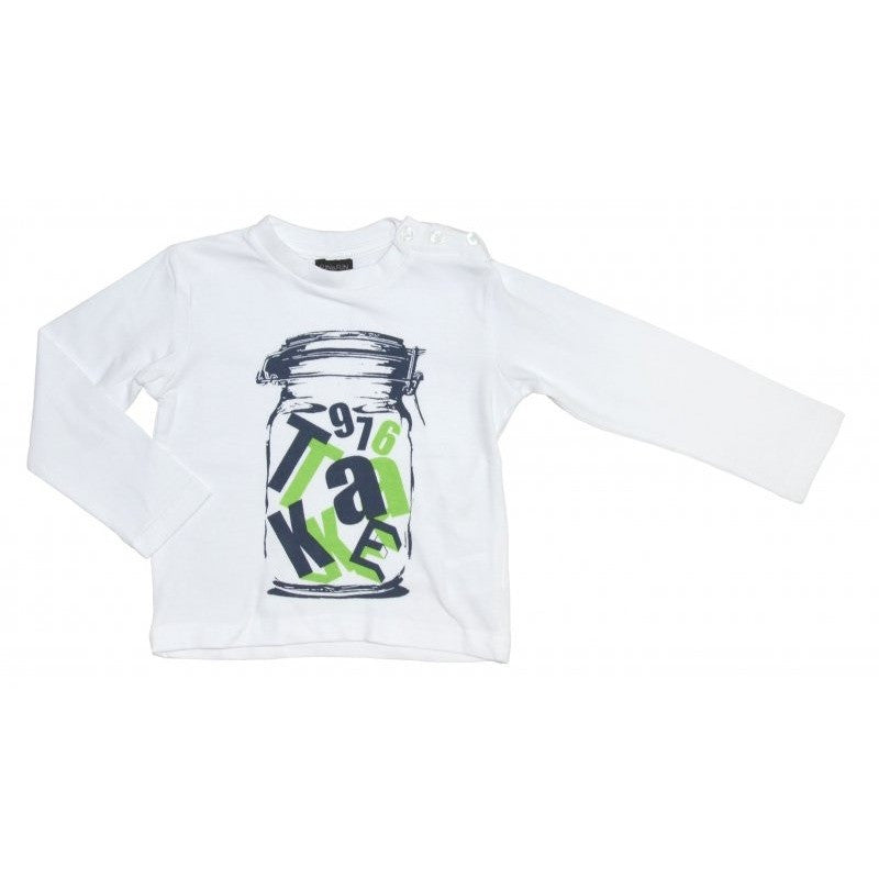 Fun&Fun - Boys Letters In Jar Long Sleeve T-Shirt, White