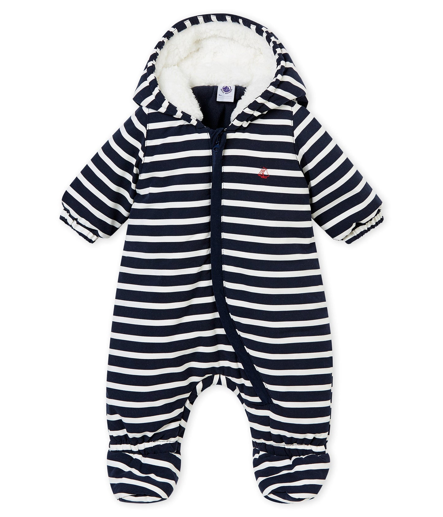 PETIT BATEAU - Telexo Fleece Lined Snowsuit - Navy Blue