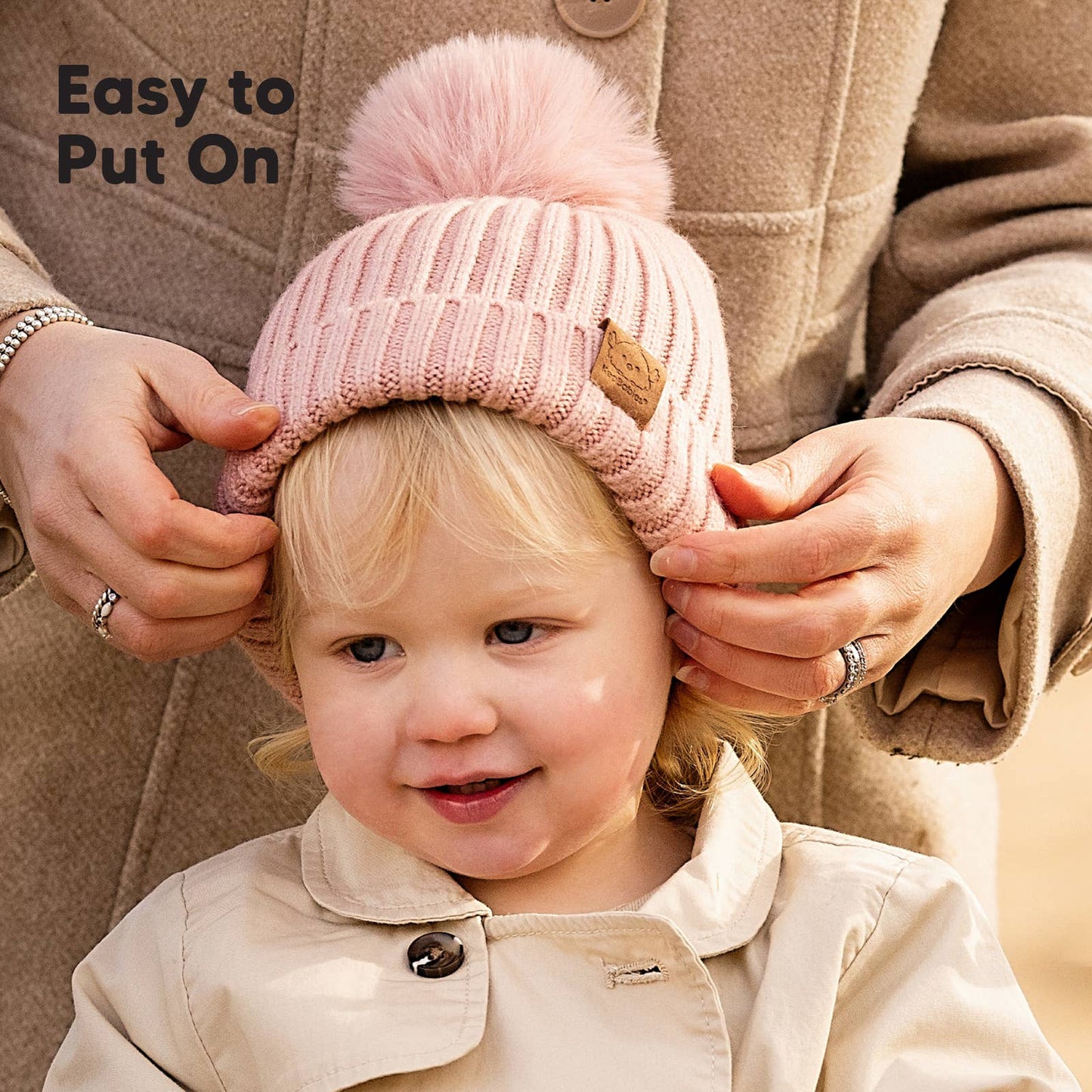 KeaBabies - KeaBabies 2-Pack Pom Knitted Beanie