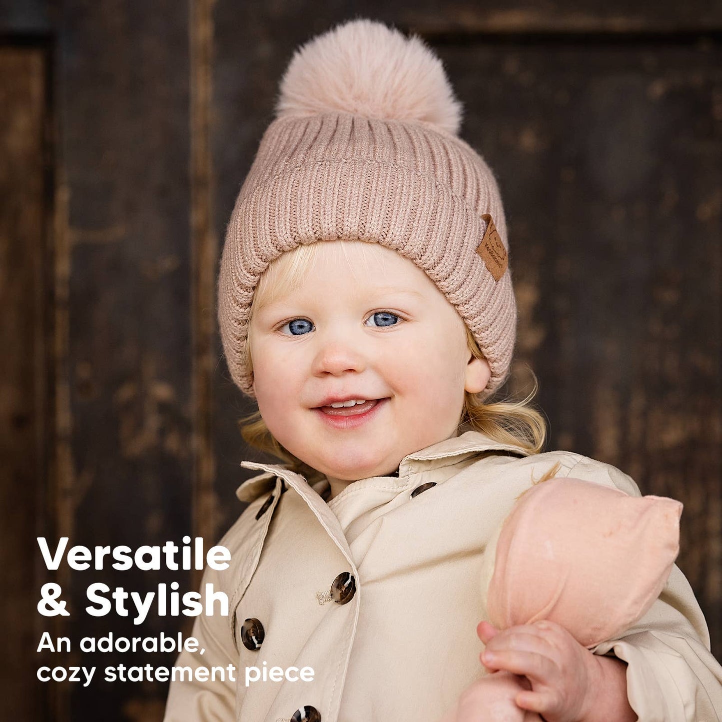 KeaBabies - KeaBabies 2-Pack Pom Knitted Beanie