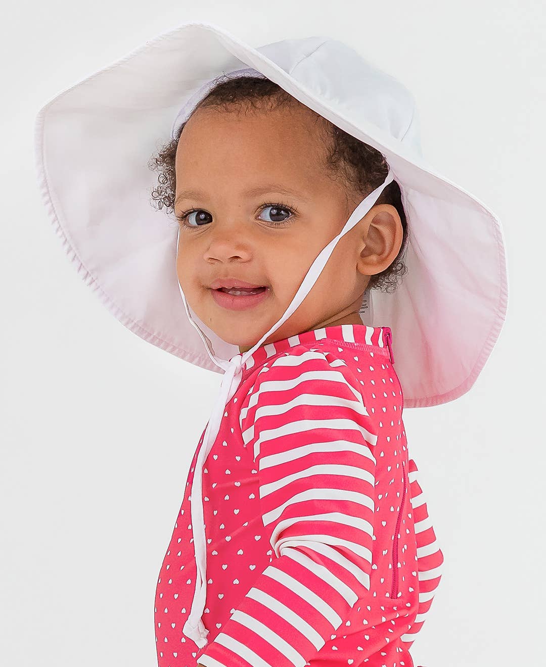 RuffleButts + RuggedButts - Kids White Sun Protective Hat