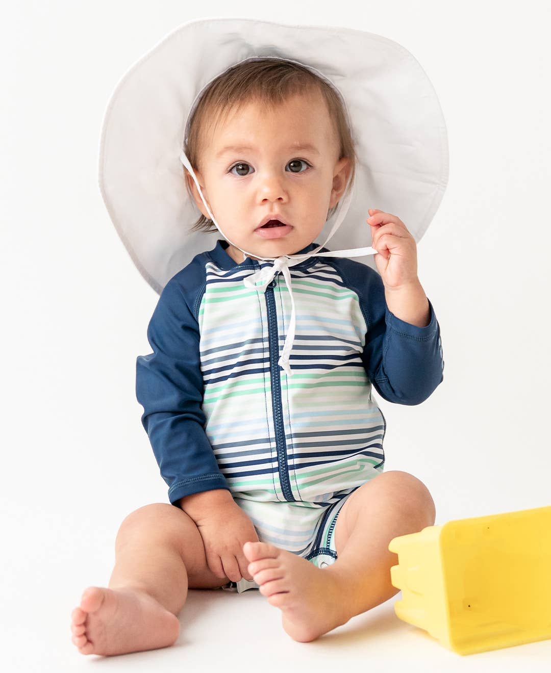 RuffleButts + RuggedButts - Kids White Sun Protective Hat