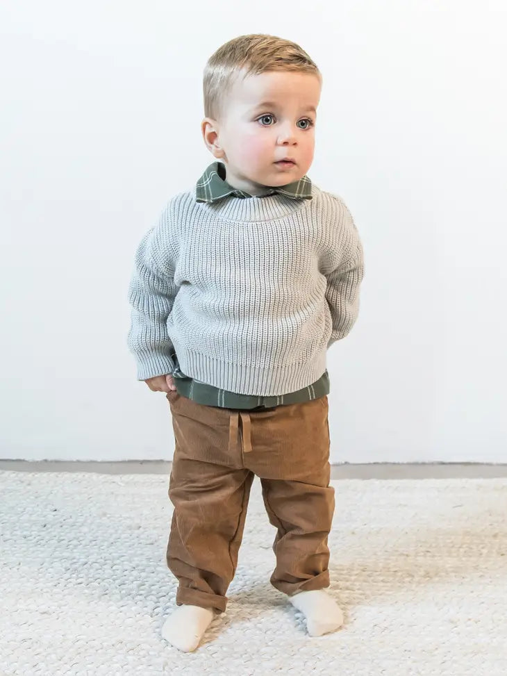 Organic Baby & Kids Dion Sweater Crew -Glacier