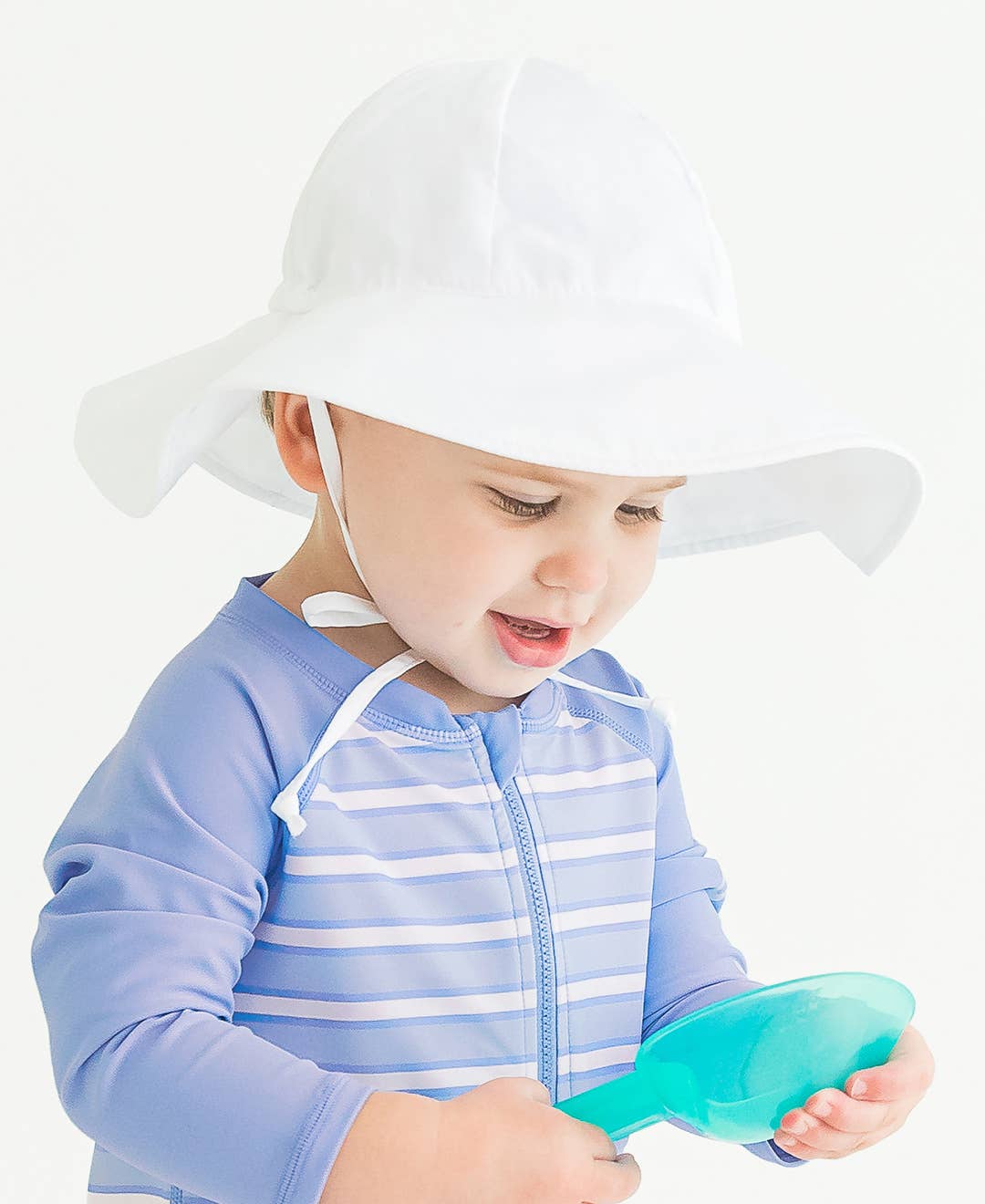 RuffleButts + RuggedButts - Kids White Sun Protective Hat