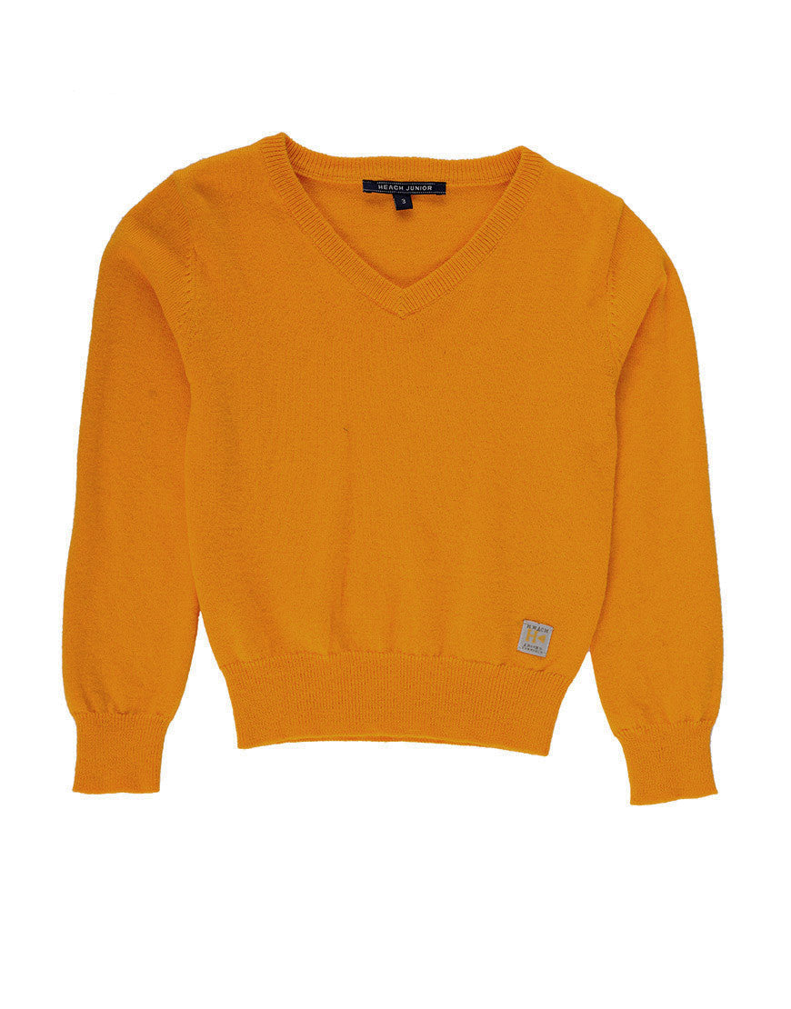 Silvian Heach Junior - Boy V-neck McKay Sweater, Mustard