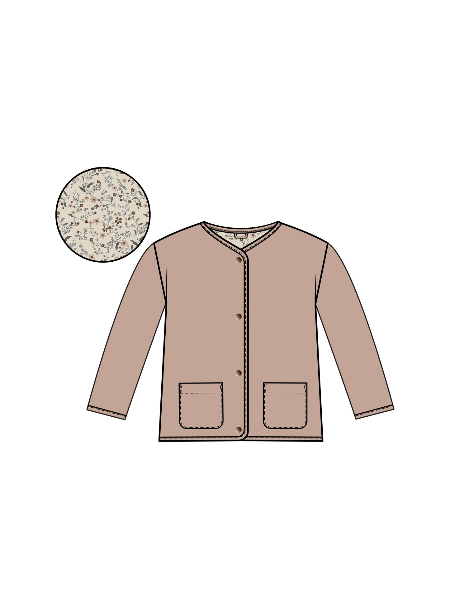 Colored Organics - Organic Baby Blake Corduroy Snap Up Front Jacket - Fawn