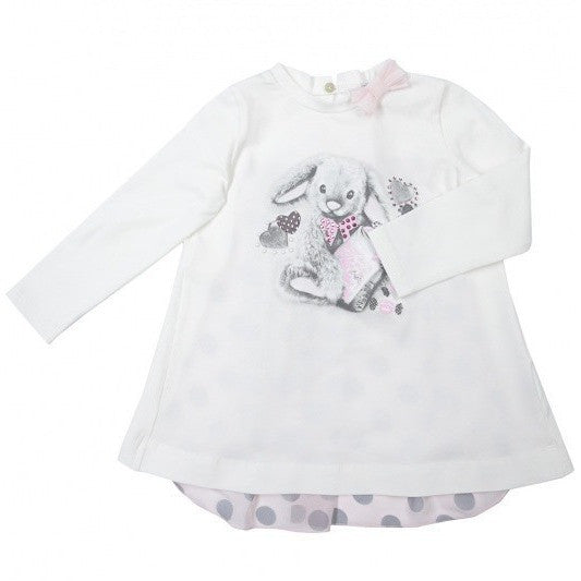 Monnalisa girls outlet top with cool spring print baby girl love white t-shirt