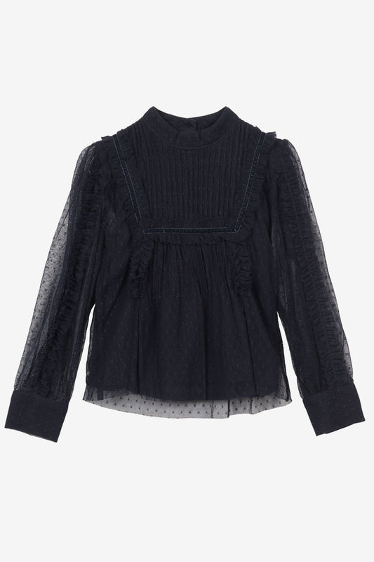 VELVETEEN - Clover Top, Blackcurrant Dot Mesh