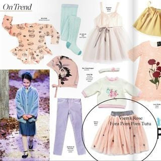 Vierra Rose -  Girls Pink Flora Pompom Tutu - Vierra Rose - Skirts - www.kidinvogue.com