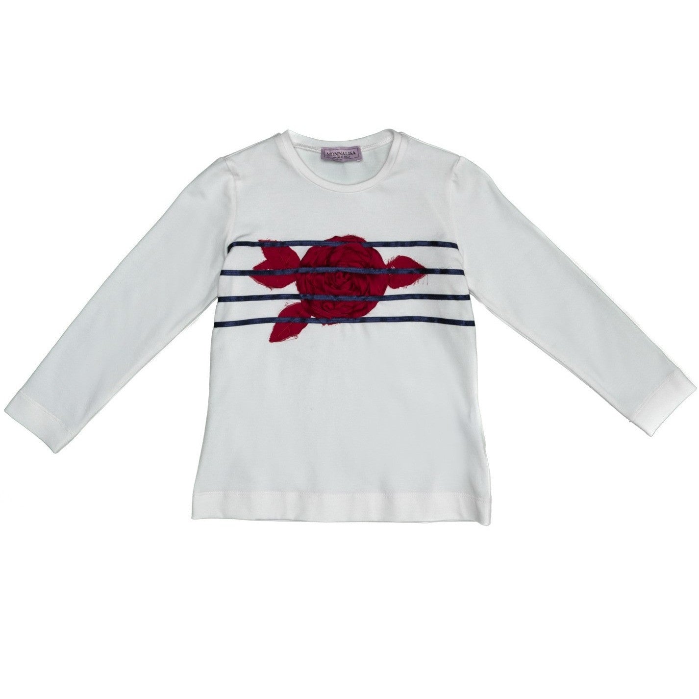 Monnalisa - Girls Embroidery Ric. Rosa T-Shirt - Monnalisa - T-shirts - www.kidinvogue.com