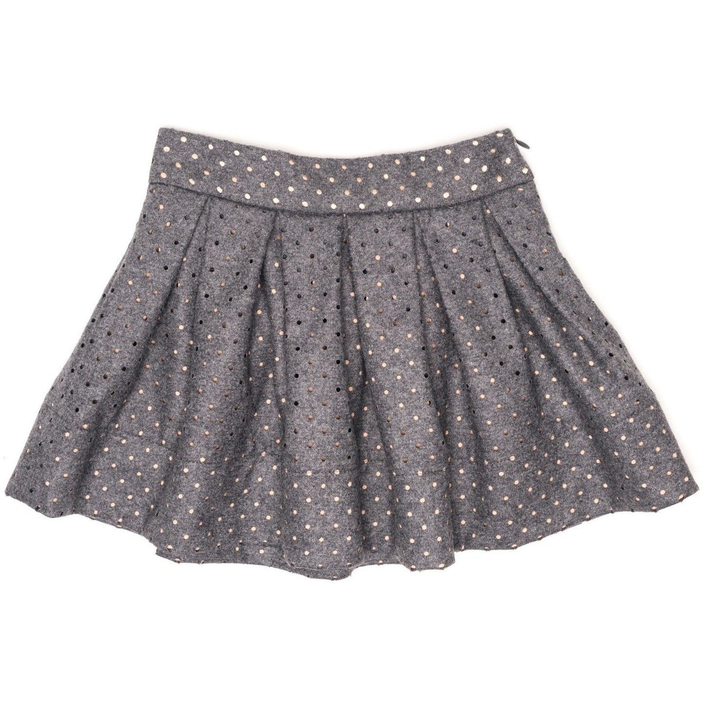 Monnalisa - Girls Wool Perforated Skirt - Monnalisa - Skirts - www.kidinvogue.com