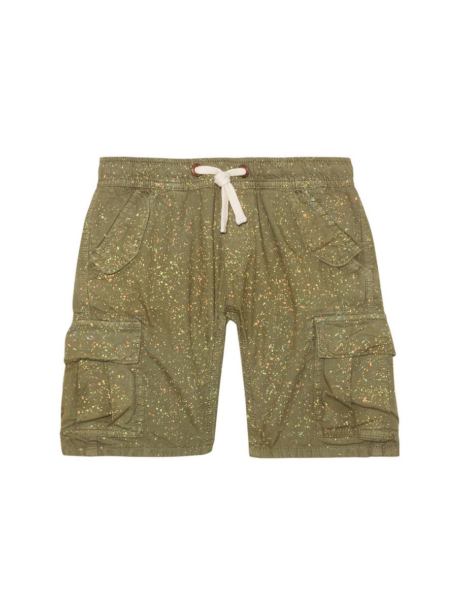 Scotch Shrunk by Scotch Soda - Boys Splatter Khaki Shorts, Green