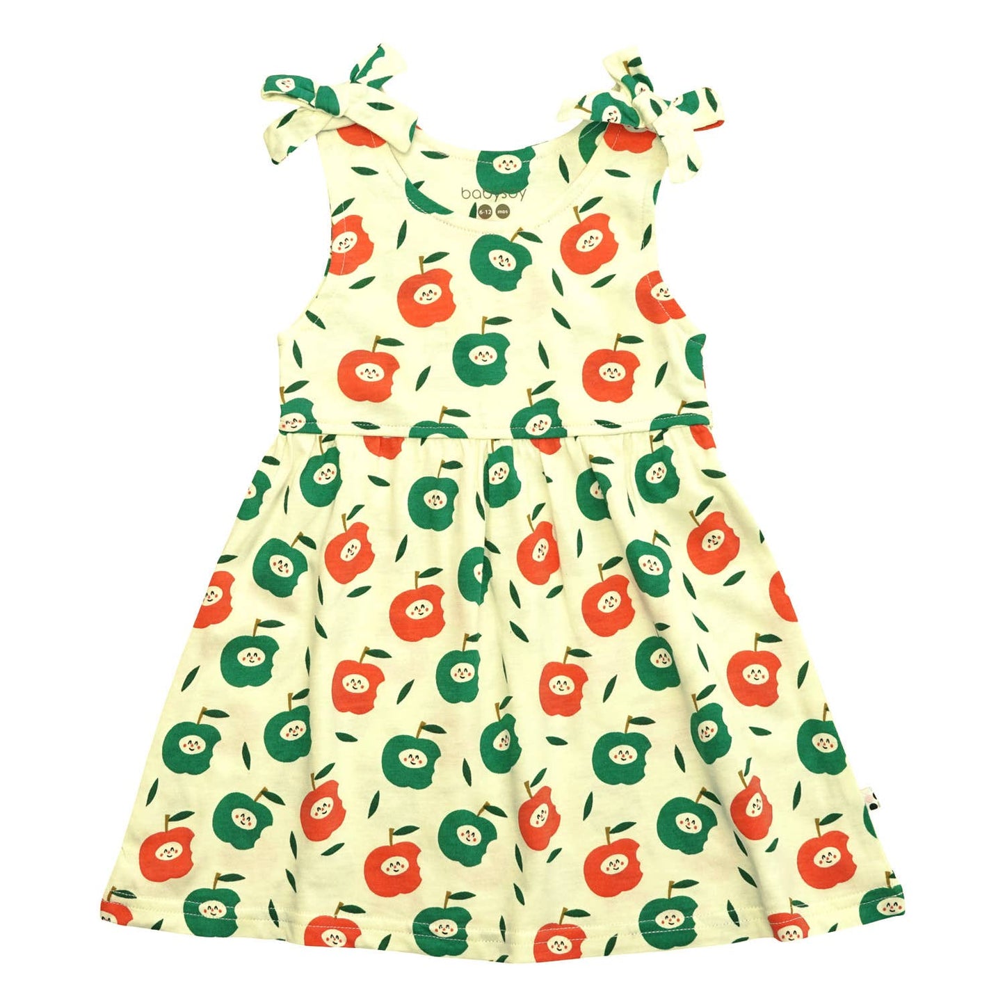 babysoy Inc - Pattern Bow Knot Shoulder Tank Dress- Ice Cream