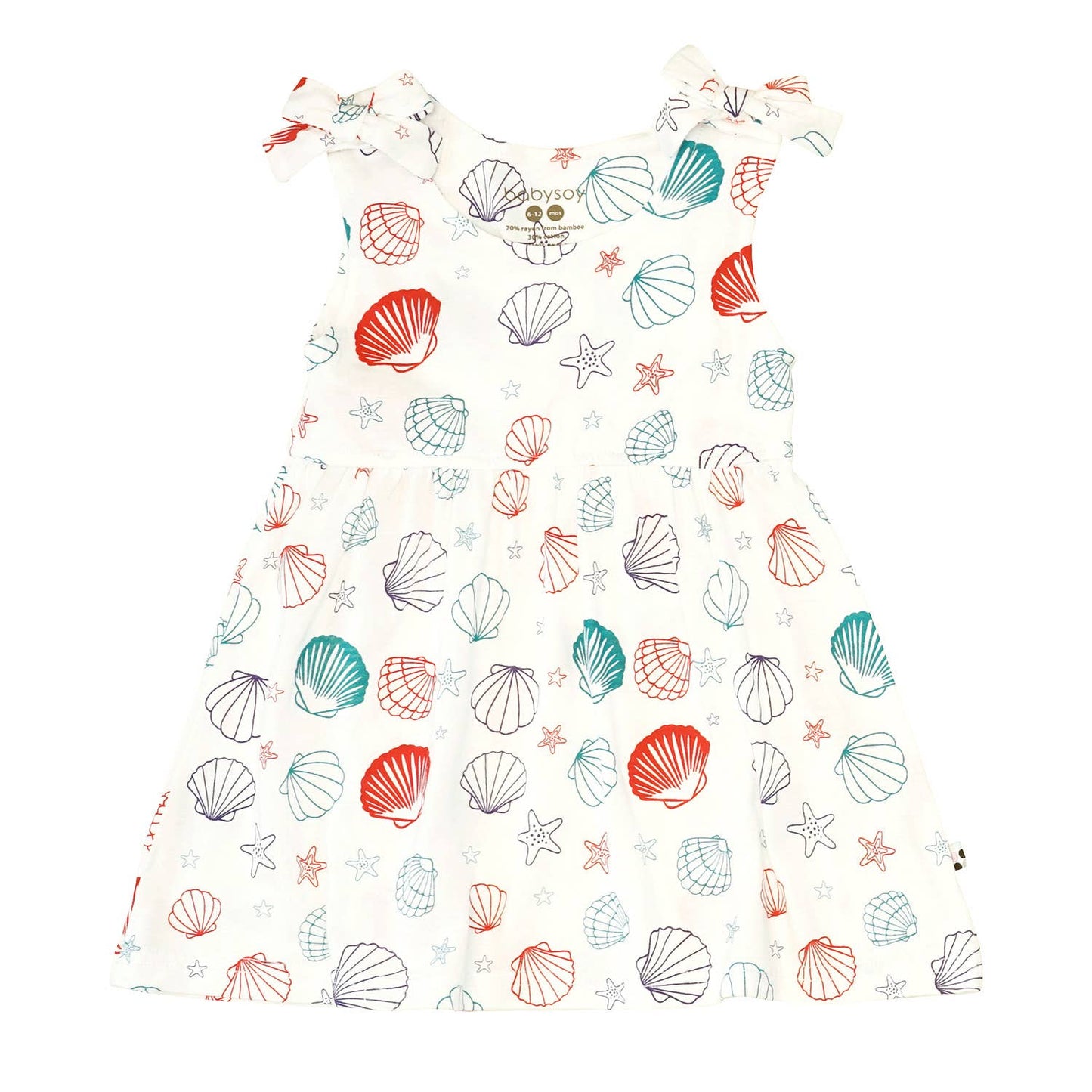 babysoy Inc - Pattern Bow Knot Shoulder Tank Dress- Ice Cream