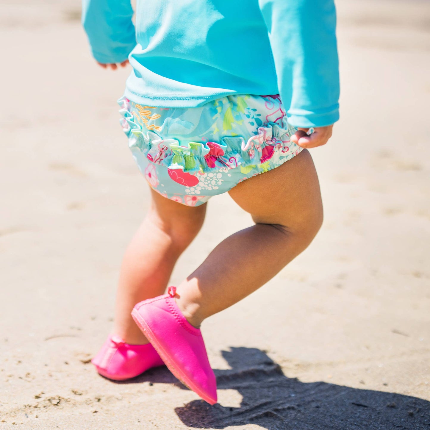 Green Sprouts - Eco Snap Ruffled Swim Diaper with Gussets