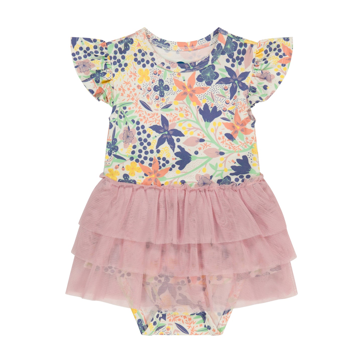 Bird & Bean® - Baby Tulle Skirted Bodysuit - Meadow - Baby Easter Dress