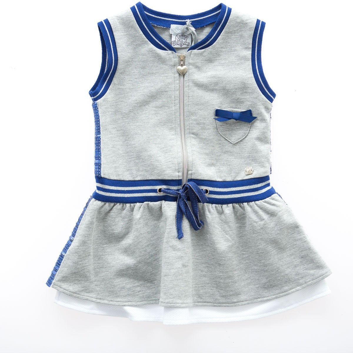 Fun&Fun Looney Tunes - Baby Girls Sweatshirt Fleece Dress With Underskirt, Grey