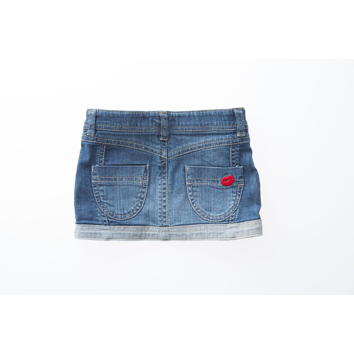 Fun&Fun - Baby Girl Kisses Mini Skirt, Denim