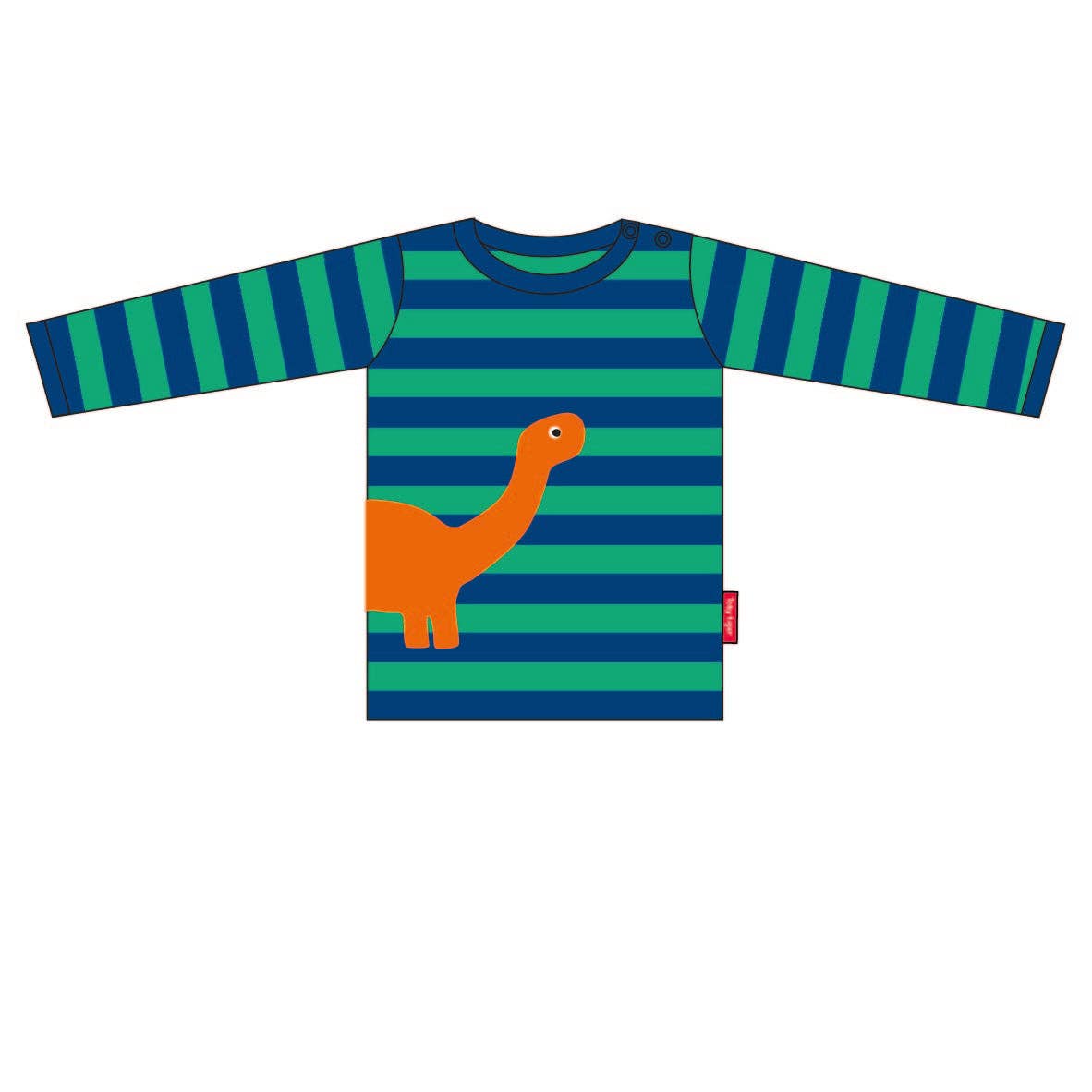 Toby Tiger - Organic Diplodocus Applique Long sleeve Shirt