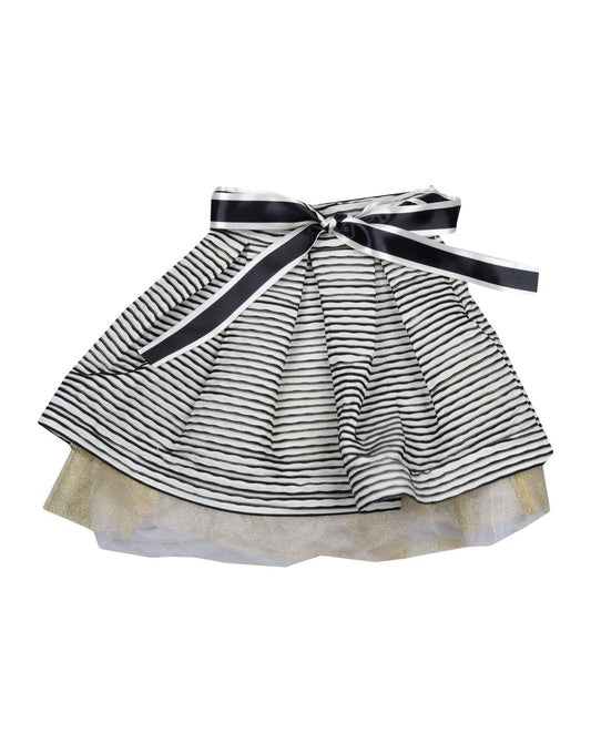 MISS GRANT - Stripe Skirt With Tulle Underskirt And Golden Stitching