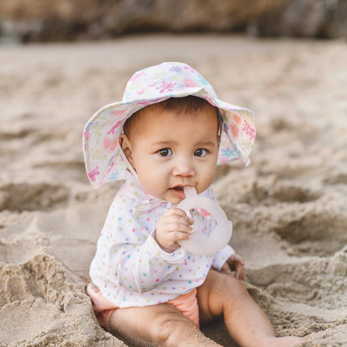 Green Sprouts - Brim Sun Protection Hat - Fresh Prints - Sun hat