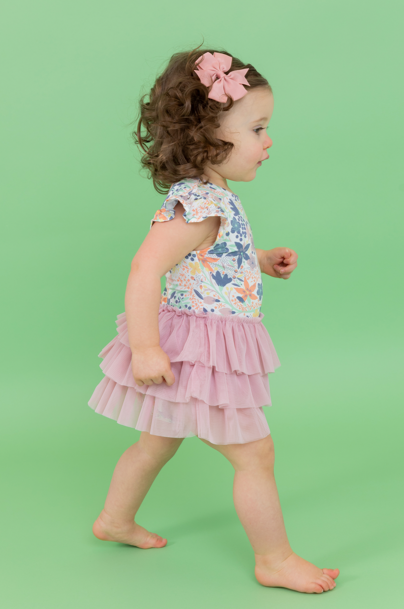 Bird & Bean® - Baby Tulle Skirted Bodysuit - Meadow - Baby Easter Dress