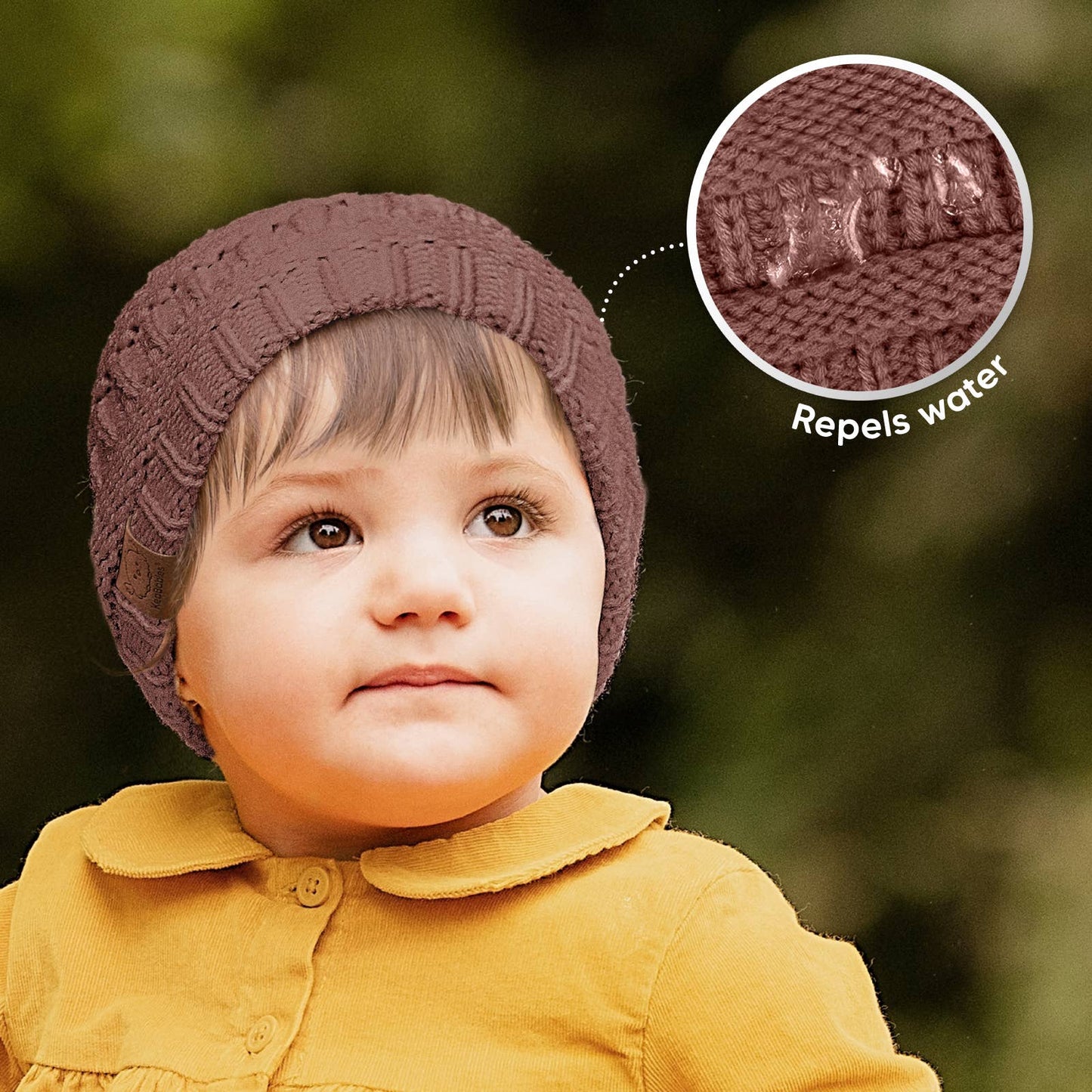 KeaBabies 3-Pack Warmzy Baby Beanies (Mauve, M)