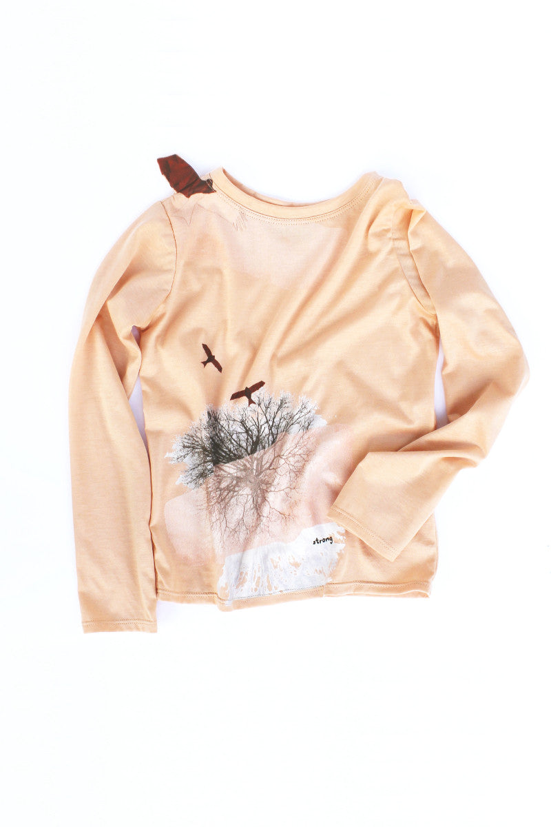 Nikolia - Girls Strong Long Sleeve T-Shirt, Peach