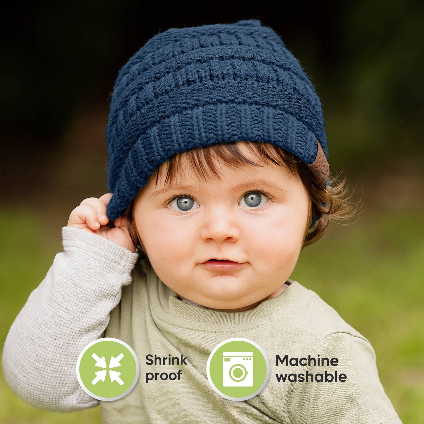 KeaBabies 3-Pack Warmzy Baby Beanies (Rhythm, M)