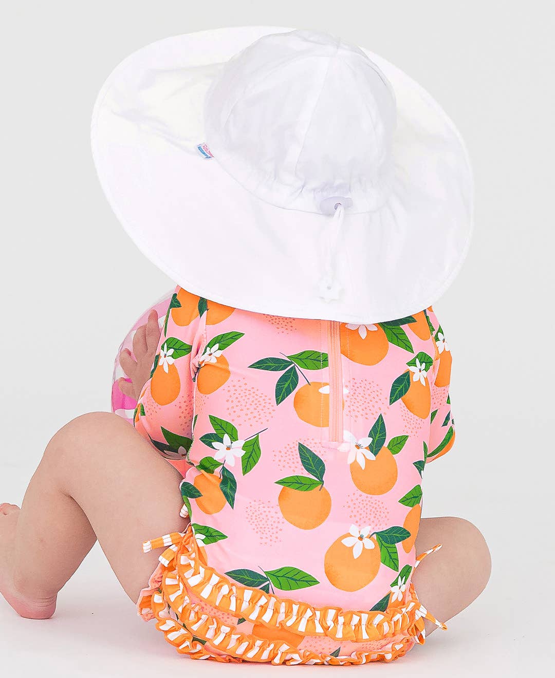 RuffleButts + RuggedButts - Kids White Sun Protective Hat