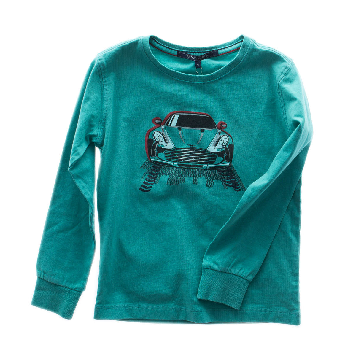 Aston Martin -  Boys Long Sleeve Heywood T-Shirt, Turquoise - 3Y