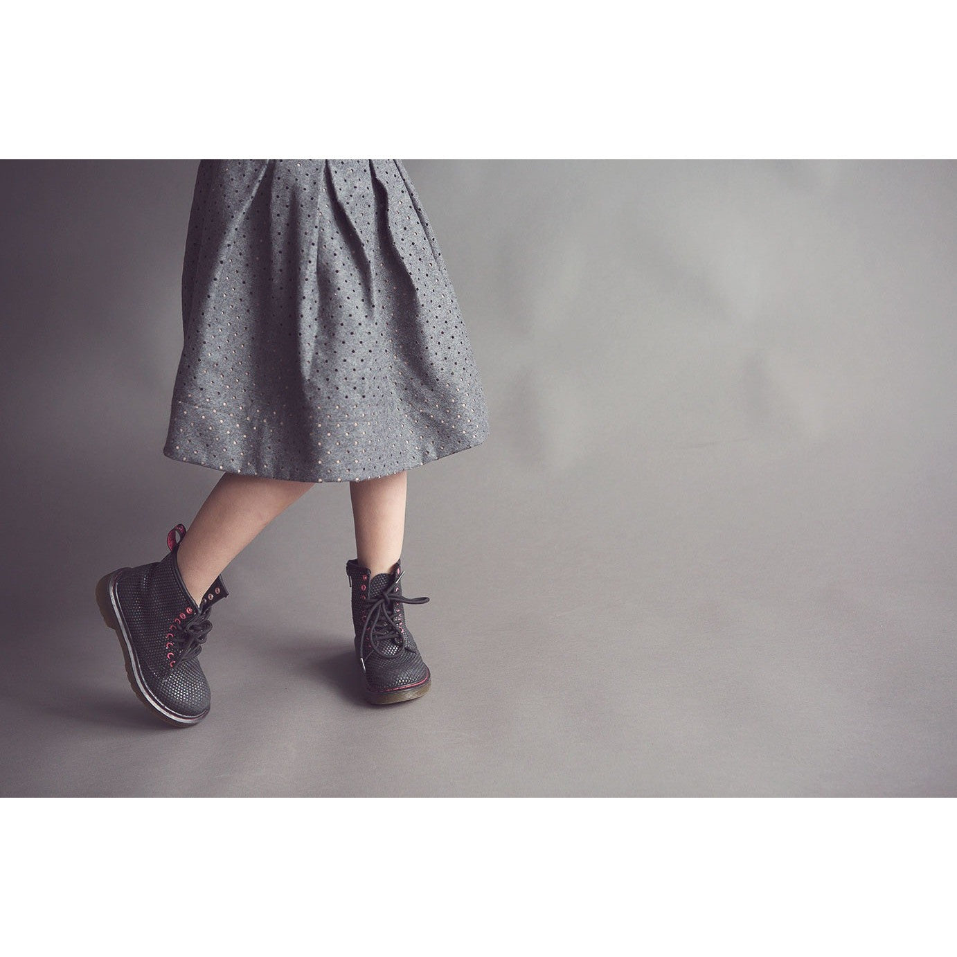 grey perforated monnalisa winter skirt on sale in our outlet 