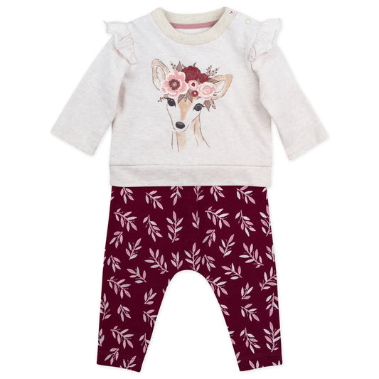 Floral Deer 2-Piece Set