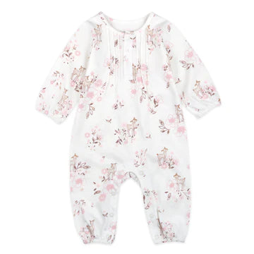 Mac and Moon; White Floral Deer Coverall; DF22MS1860