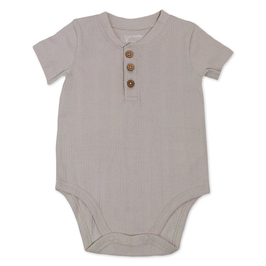 Furry Friends Taupe Short Sleeve Bodysuit