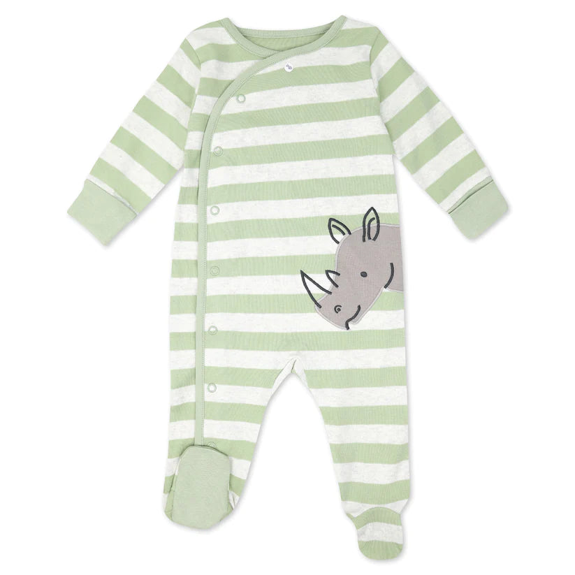 Organic Cotton 2-Pack Sleep & Play in Rhino Buddies Print; DS22M1706