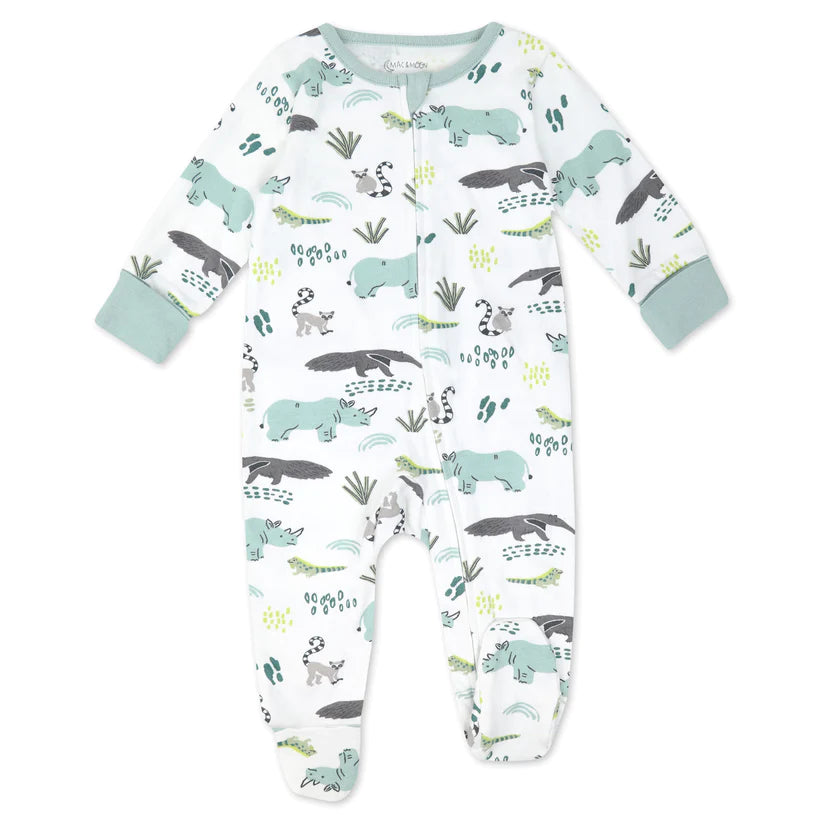 Organic Cotton 2-Pack Sleep & Play in Rhino Buddies Print; DS22M1706