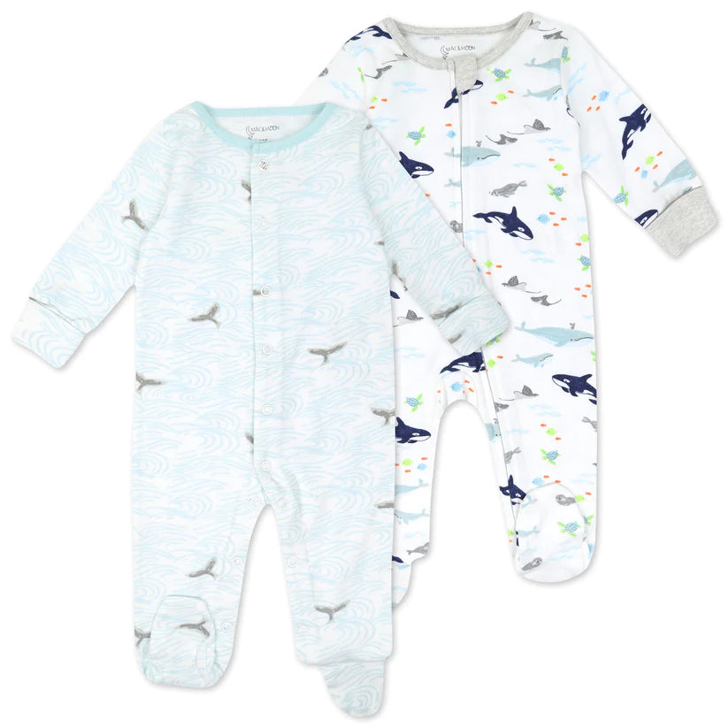 Organic Cotton 2-Pack Sleep & Play in Sweet Sea Life Print