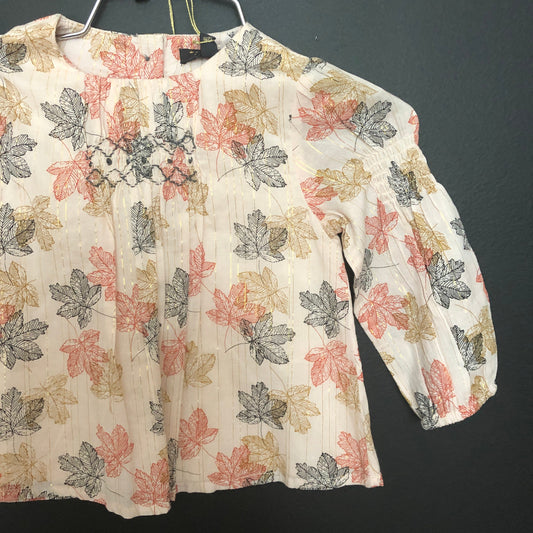 VELVETEEN - Harriet Girl Blouse, Leaf Print