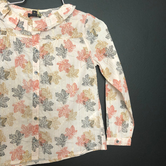 VELVETEEN - Farah Girl Blouse, Leaf Print