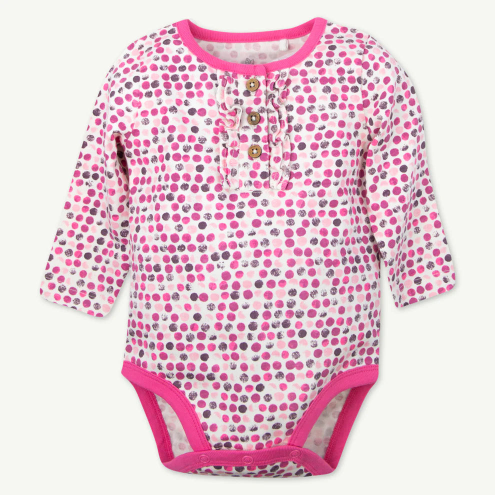 2-Piece Raspberry Polka Dot Ruffle Skirt Set