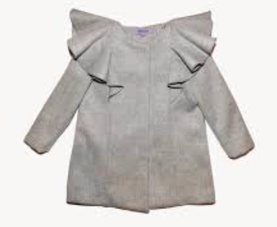 MOQUE - Grey Royal Coat With Oversized Ruffles