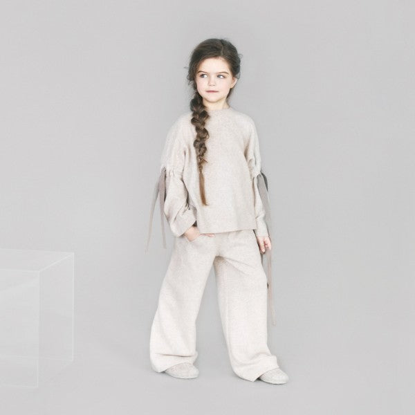 UNLABEL Saturn Wide Leg Wool Knit Jersey Pants