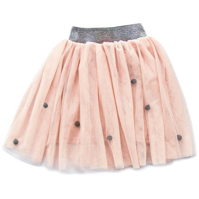 Vierra Rose -  Girls Pink Flora Pompom Tutu - Vierra Rose - Skirts - www.kidinvogue.com