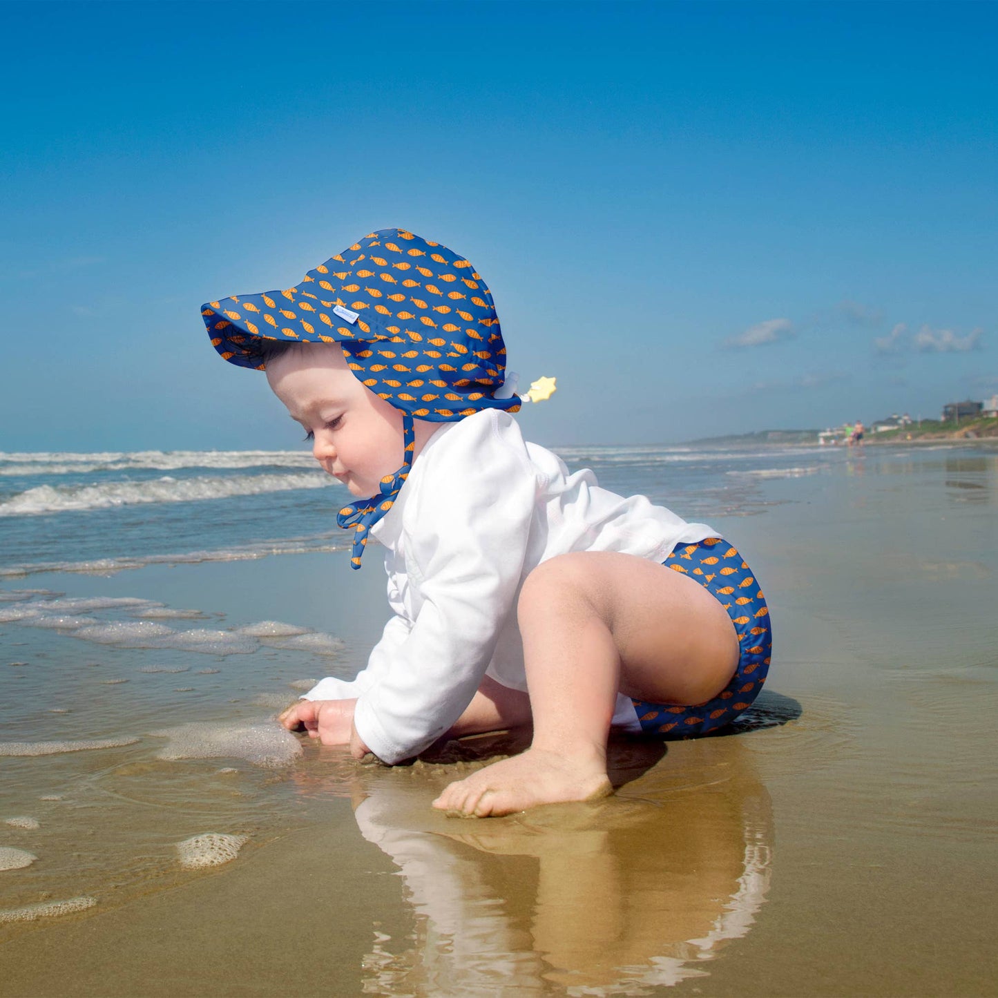 Green Sprouts - Flap Sun Protection Hat - Fresh Prints - Sun hat