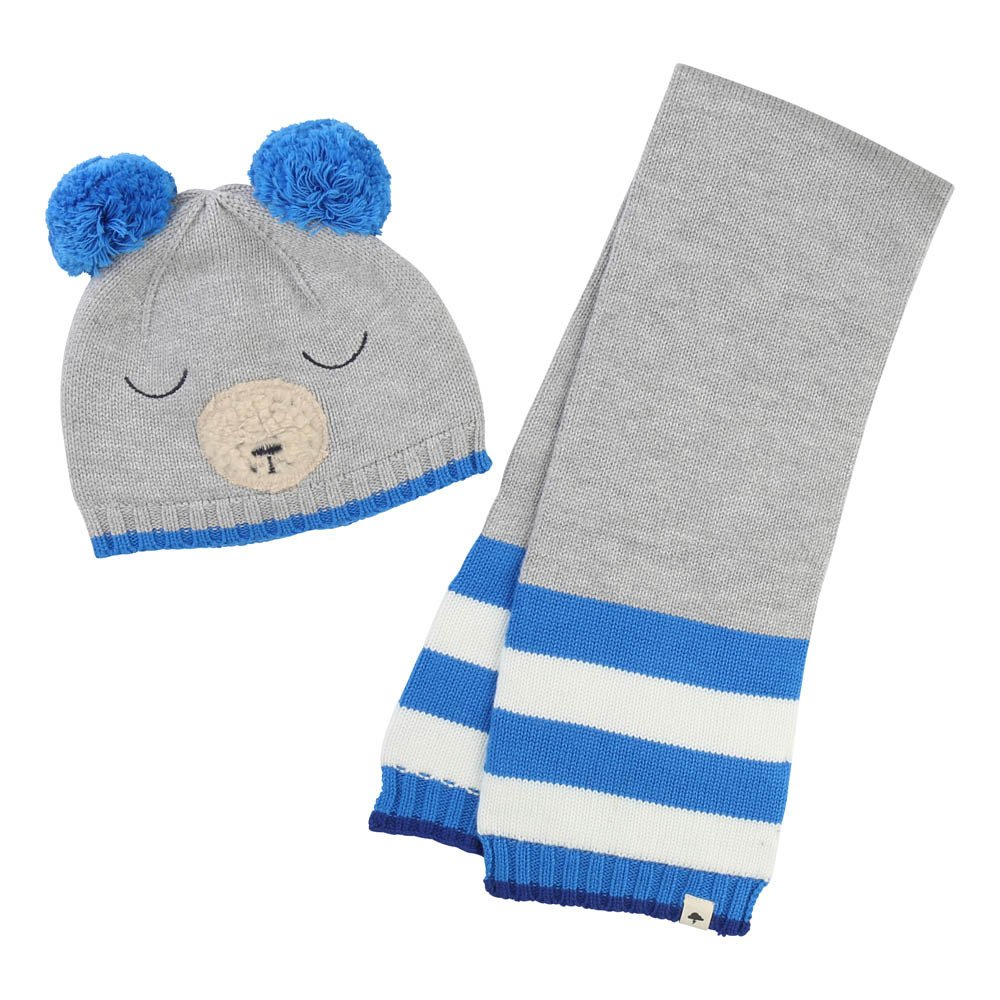 Billybandit - Bear Hat + Scarf Set Heather grey